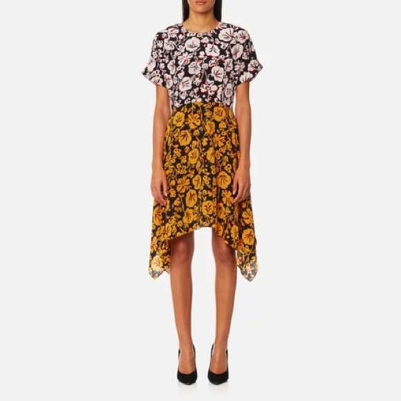 Kenzo Dresses & Skirts - KENZO Women's Soft Flare Dress - Multi silk asymmetrical size 38 / us 6